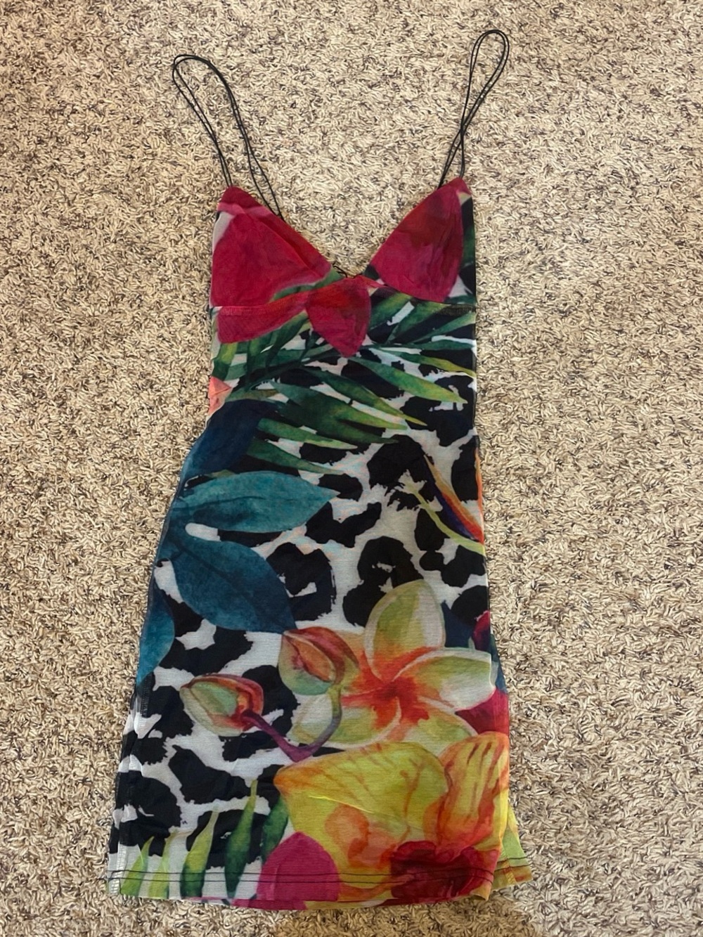 Fashion Nova Tropical Floral Slip Dress - Pink & Multicolor